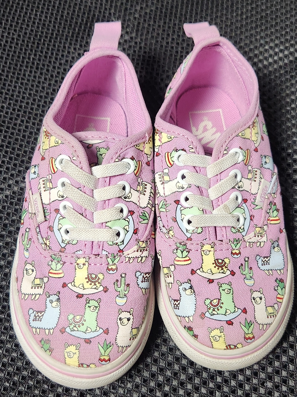 Vans Girls Pink Llama Print Kids Canvas Slip On Sneakers Toddler 9
